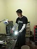 Carlos of Xela Teco Working on Solar LED, 2009