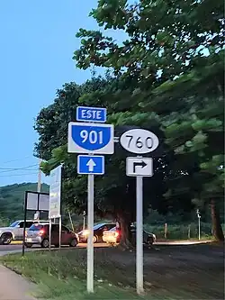 PR-760 east at PR-901 intersection in Emajagua