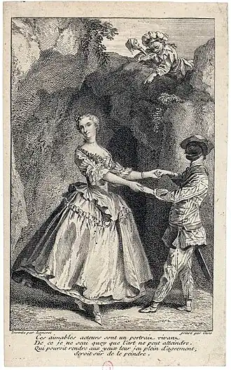 Silvia with Tommaso Visentini, engraving by Laurent Cars after Nicolas Lancret