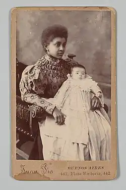 Portrait of a woman (probably a nanny) and an infant. Produced in Buenos Aires by Juan Pia. (Argentina)