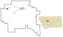 Location of Fort Shaw, Montana