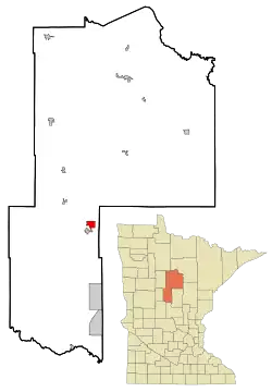 Location of Chickamaw Beach within Cass County, Minnesota