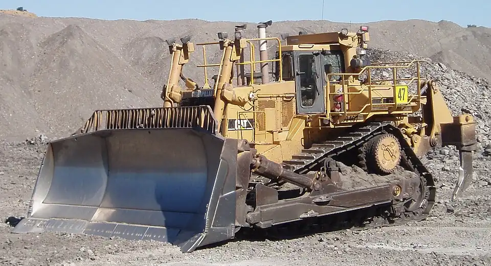 Caterpillar D11N with a double shank ripper