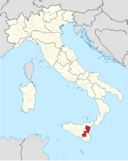 Location of the Metropolitan City of Catania