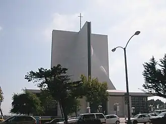 Looking south from Geary St. to St. Mary's Cathedral, around which Cathedral Hill is centered.