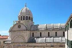 The cathedral dome and sculptures