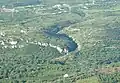 Aerial view of the Cava del Rivettazzo and the Calancon del vento.