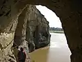 Buddhist caves, which have been carved into a set of cliffs on the north side of the Kabul river
