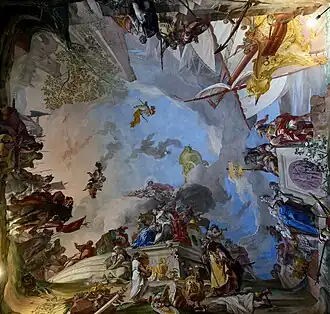 Ceiling in the Queen room of the Palazzina di Caccia of Stupinigi, 1733