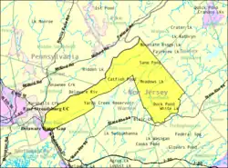 Census Bureau map of Hardwick Township, New Jersey
