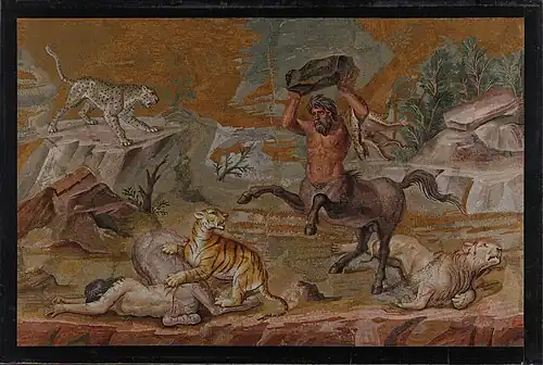 Battle of Centaurs and Wild Beasts (120-130 CE), originally for the dining-room of Hadrian's Villa, now Staatliche Museen zu Berlin.