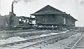 Moving Northern Pacific Depot during construction, 1912