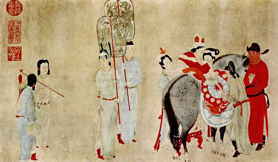Yang Guifei Mounting a Horse, by Qian Xuan (1235–1305 AD)