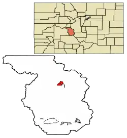 Location of the Town of Buena Vista in Chaffee County, Colorado