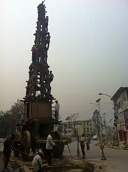 The chariot being built