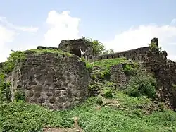 Stone fort, surrounded by grass