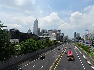 Din Daeng - Tha Ruea section of the Chaloem Maha Nakhon Expressway, the first expressway in Thailand.