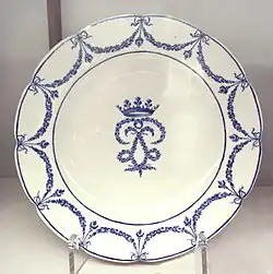 Chantilly soft-porcelain plate, circa 1760