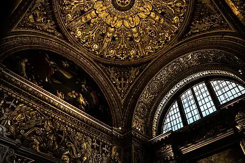 Dome and semicircular windows inside the Chapel of the Langue of Provence