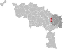 Location of Chapelle-lez-Herlaimont in Hainaut