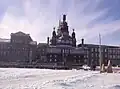 Exterior view of Notre-Dame-de-Bon-Secours chapel from the Harbor side in Montreal, Québec