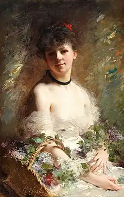 Young Woman with Flower Basket, private collection