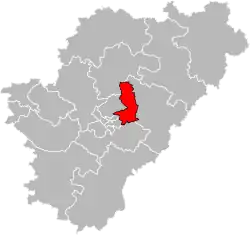 Situation of the canton of Touvre-et-Braconne in the department of Charente