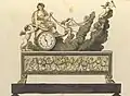 Drawing of a chariot clock depicting Venus by Jean-Simon Deverberie, France, between 1801 and 1821.