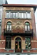 Golden House, sgraffiti by Gabriel van Dievoet, Charleroi, 1899