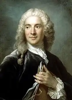Portrait of the artist Charles-Joseph Natoire, for the French academy, pastel 1741.