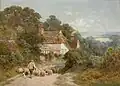 Charles James Adams - Moving pastures. Watercolour.