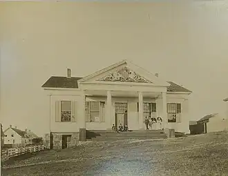 Sepia photograph of the Charlotte County Court House in 1895