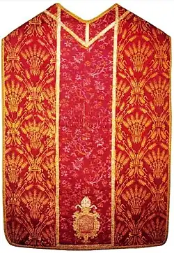 John Albert's ceremonial chasuble, adorned with a motif of golden sheaves of the House of Vasa