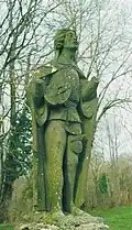 Statue of a Troubadour at the Chateau