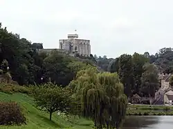 View of the castle of Falaise showing its modern concrete entrance tower.