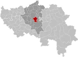 Location of Chaudfontaine in Liège province