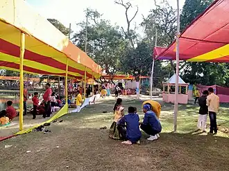 View during Chhath Puja at Chaudhary Pokhair Ghat, Basuki Nath Mahadev Mandir