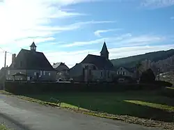 The town hall and the church in Chaumeil