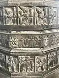 Carvings on the temple pillar