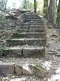Remains of the 100 steps built by the side of the Veyrier branch between Monnetier-Mornex and the Tunel du Pas de l'Echelle [11]