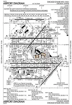 Location of Chicago O'Hare International Airport