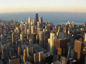 Image 23Downtown Chicago and Lake Michigan (view from the Willis Tower). Photo credit: Adrian104 (from Portal:Illinois/Selected picture)