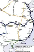China Civilian airlines map 1934 (German language).