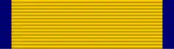 Width-44 golden yellow ribbon with width-2 ultramarine blue stripes at the edges