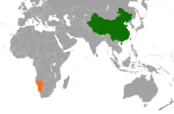 China Namibia Locator