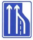 3-lane road merges to 2 lanes
