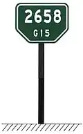 Milestone with highway designation