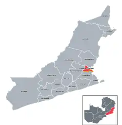 Map showing Chipata Central constituency in the Republic of Zambia