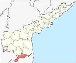 Location of Chittoor district in Andhra Pradesh
