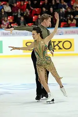 Madison Chock and Evan Bates at the 2019 Internationaux de France